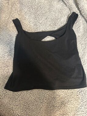 Fabletics Black Women's cris-cross open back tank XL